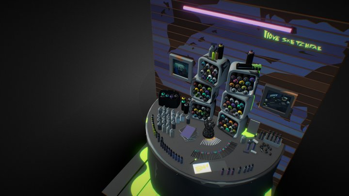 Graffiti Market Bliki Sk 3D Model
