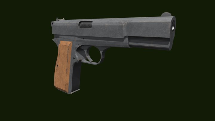 Browning Hi-Power (Textured) Martinez Daniel 3D Model