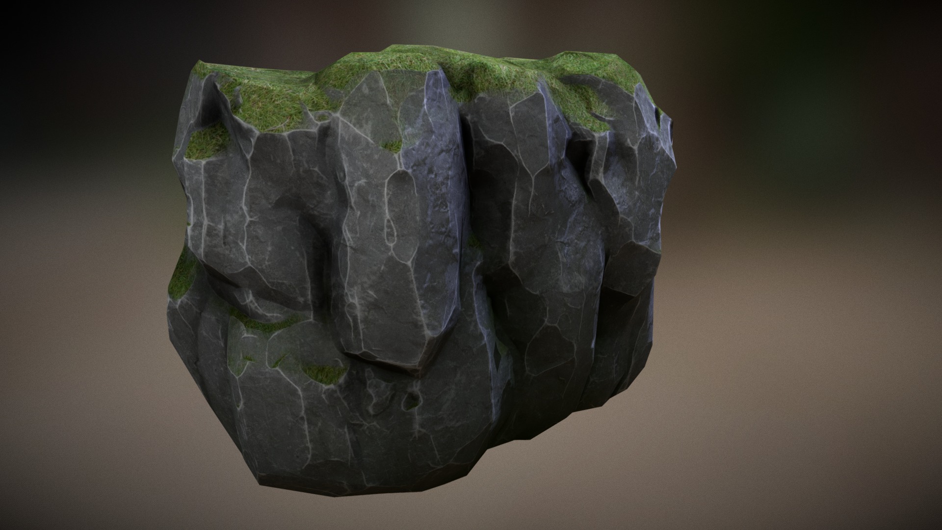 3D model Rock WALL - This is a 3D model of the Rock WALL. The 3D model is about a green rock with a white speckled surface.