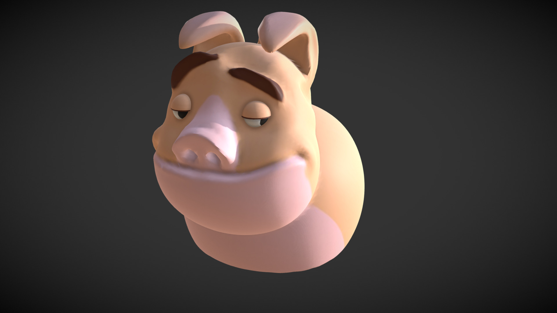 3D model Pig - This is a 3D model of the Pig. The 3D model is about a pink cartoon character.