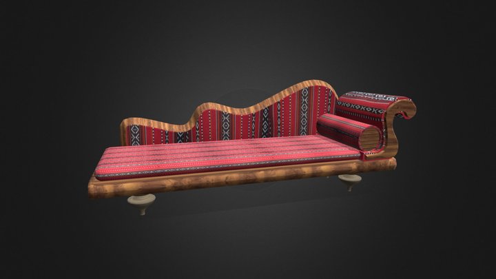 Old Arabic Sofa Deluxe 3D Model