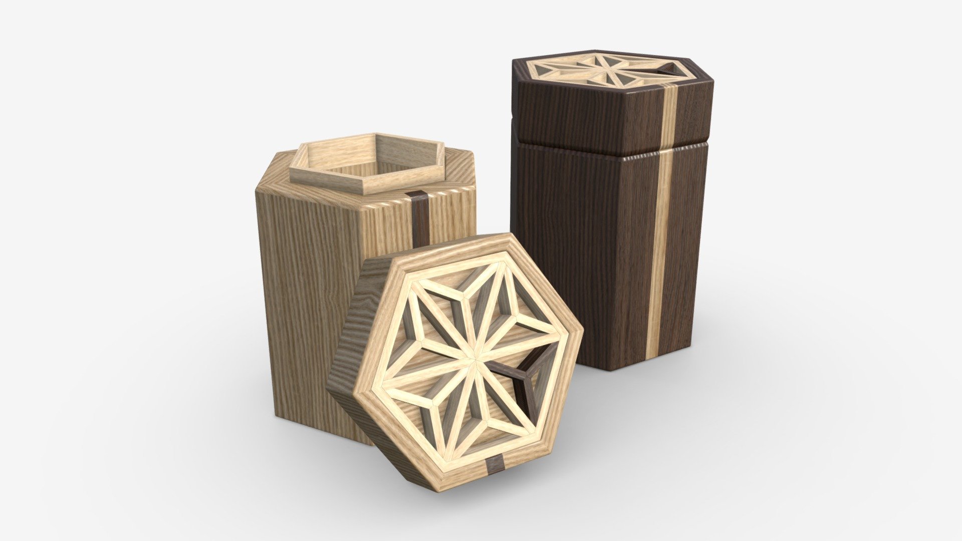 Japanese Kumiko Tea Box Buy Royalty Free 3D model by HQ3DMOD