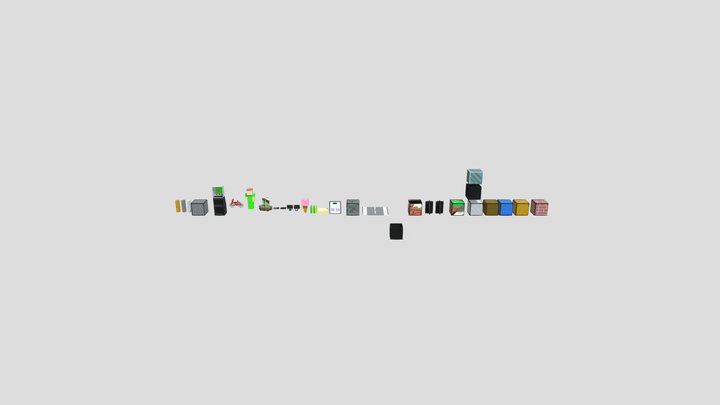 pixeled blocks (with outline) 3D Model