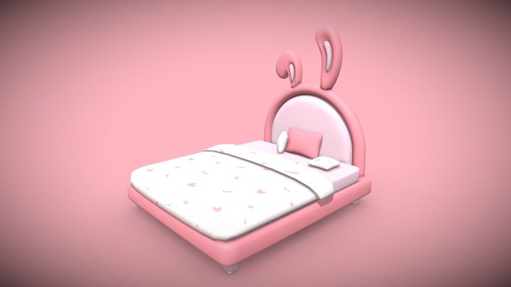 Stylized Bunny Bed 3D Model