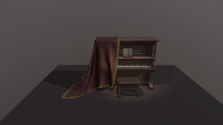Saloon Piano 3D Model