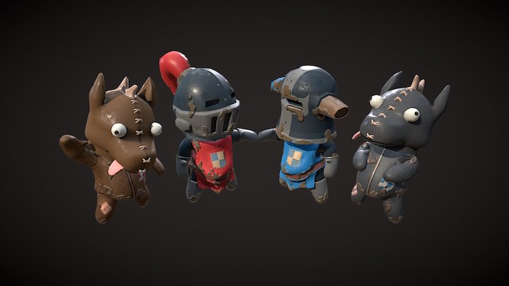 Topple Knights 3D Model