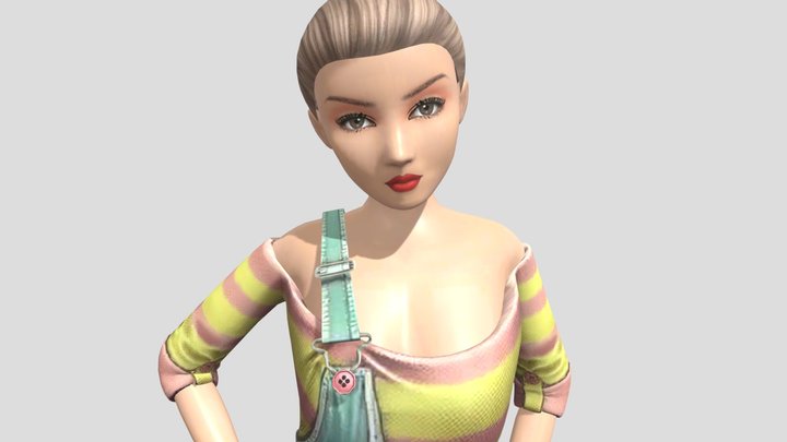 Cosplay Girl Pose 3D Model