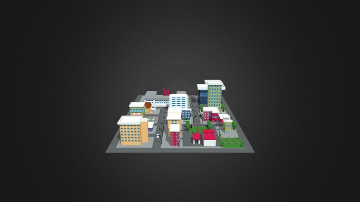 low poly city 3D Model