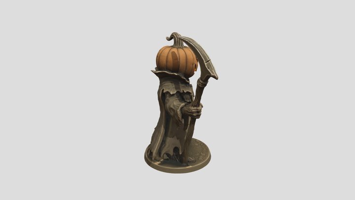 Pumpkin man statue