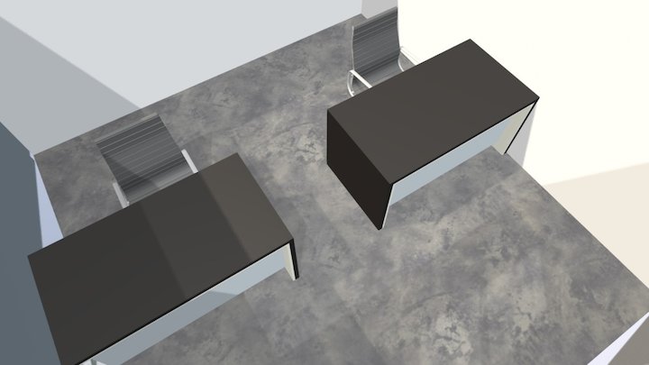 Wizualizacja Pomieszczenia Z Biurkami 3D Model