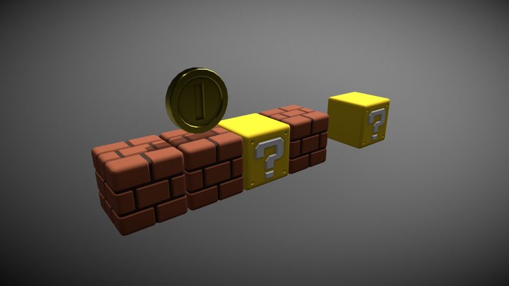 Mario Blocks 3D Model