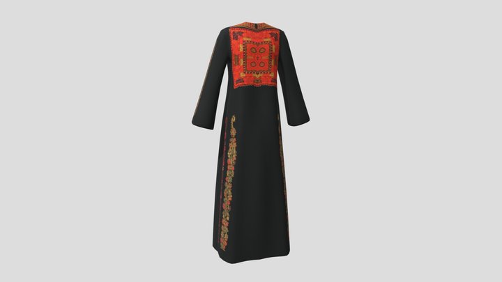 Palestinian Dress - Thob 3D Model