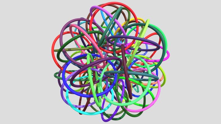 Tangled Circles with Icosahedral Symmetry 3D Model