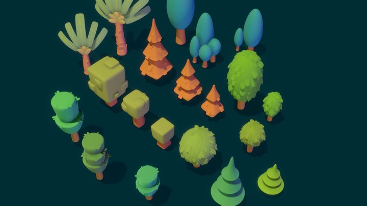 Nature - Tree Pack 02 Stylized 3D Game Assets 3D Model