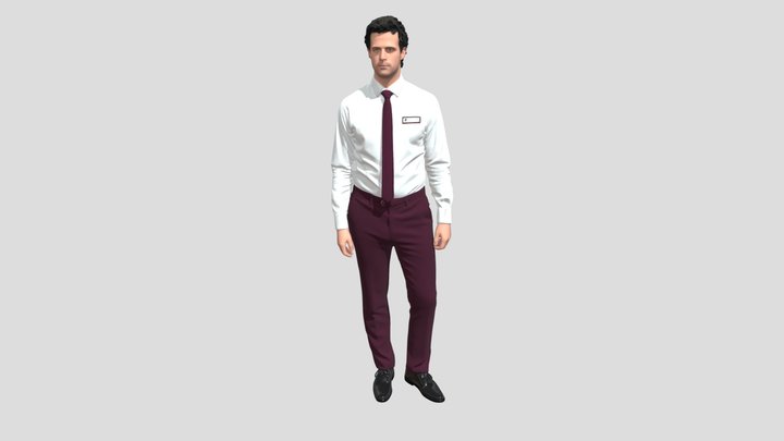 Hotel Staff in Burgundy – Gratis 3D-model STL
