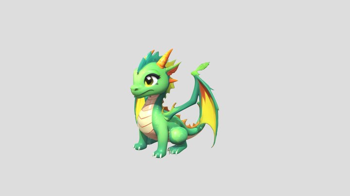 cute baby dragon 3D Model