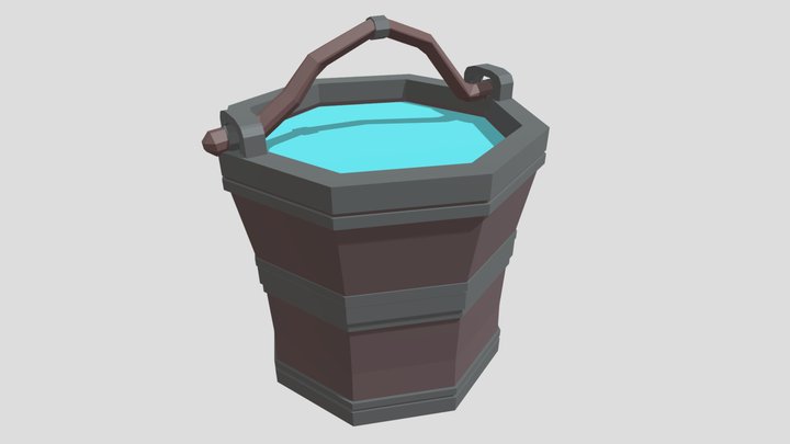 Old water bucket 3D Model