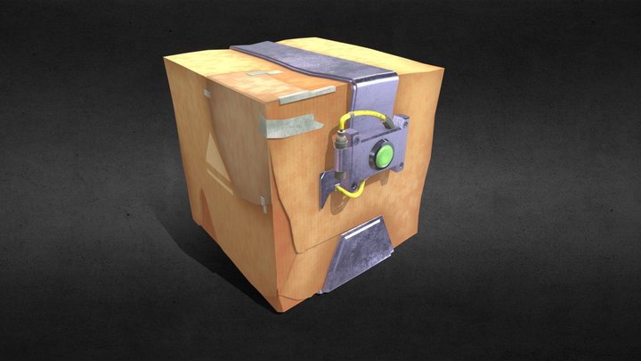 Cyber Box – Sci-Fi Crate Low-Poly 3D Model (PBR)
