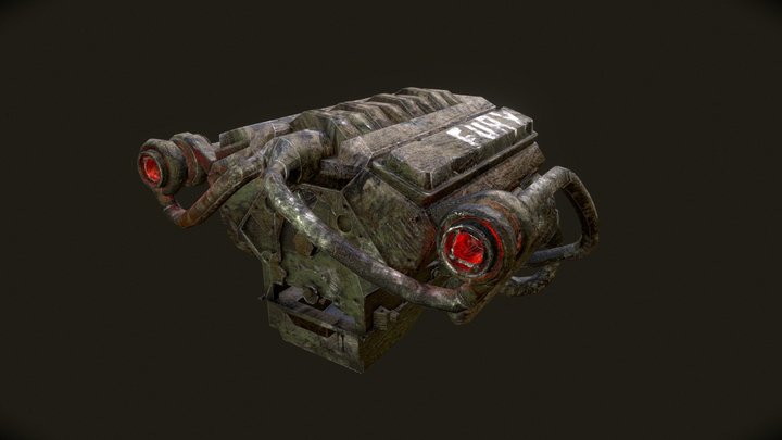 V8 tank engine golem concept 3D Model