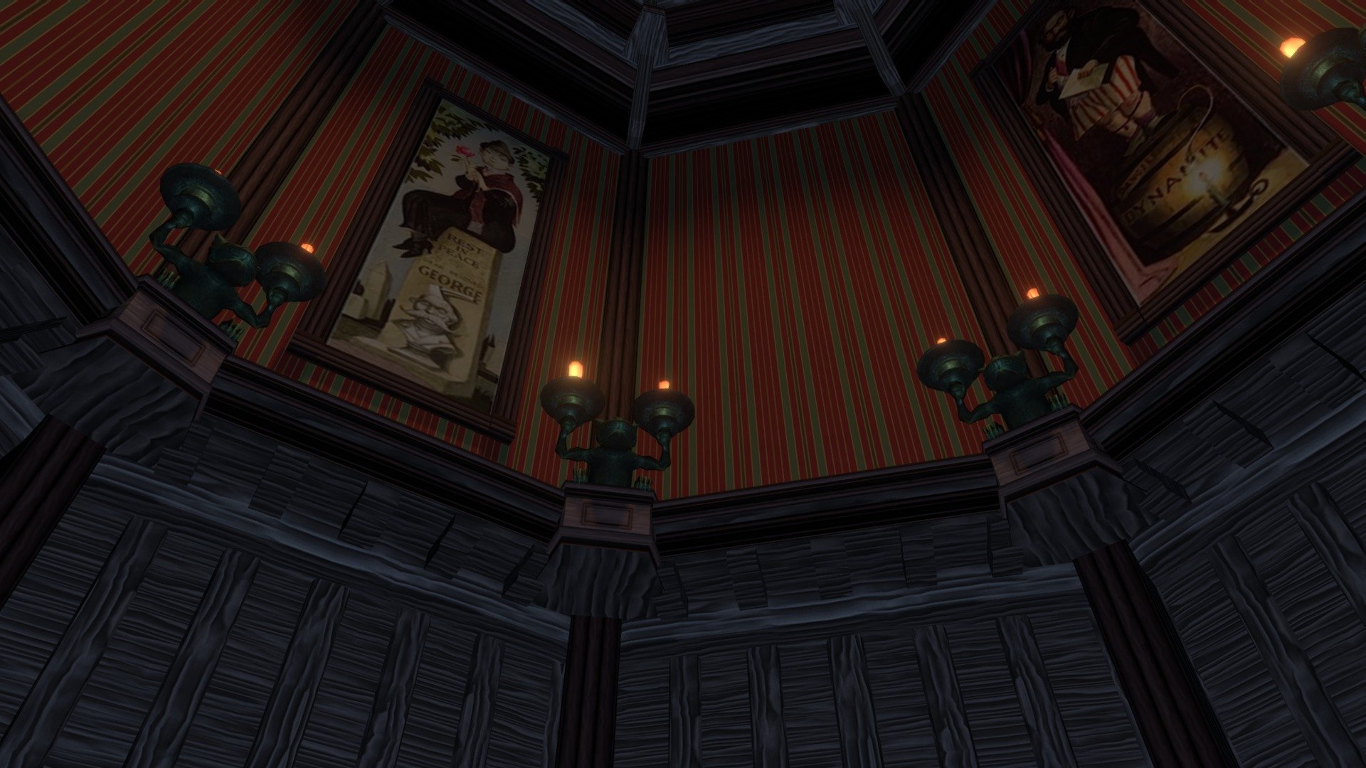 haunted mansion stretching room wallpaper