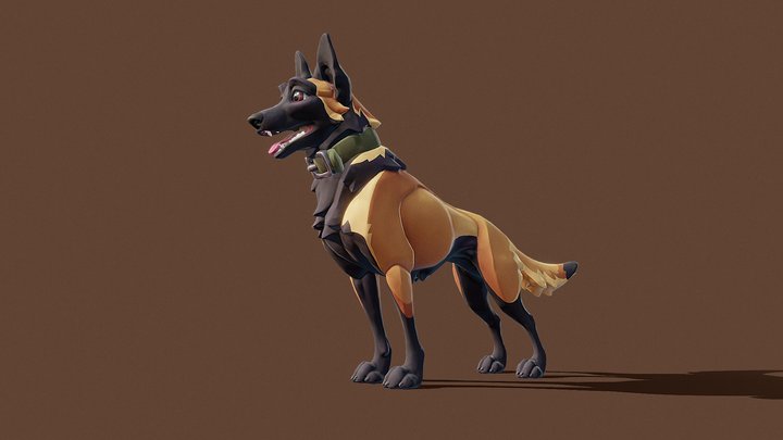 Shepherd - Stylized Dog 3D Model