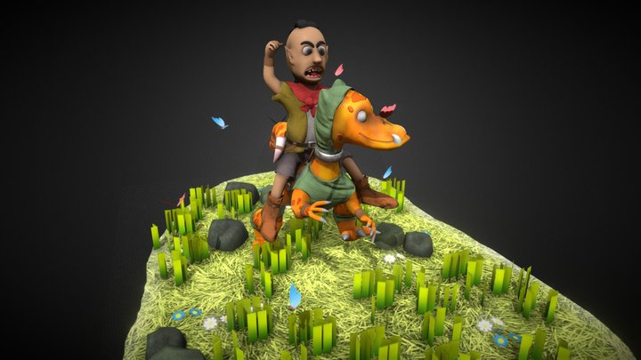 Dino Rider 3D Model