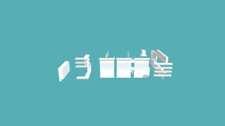 1F家具_木の家 3D Model