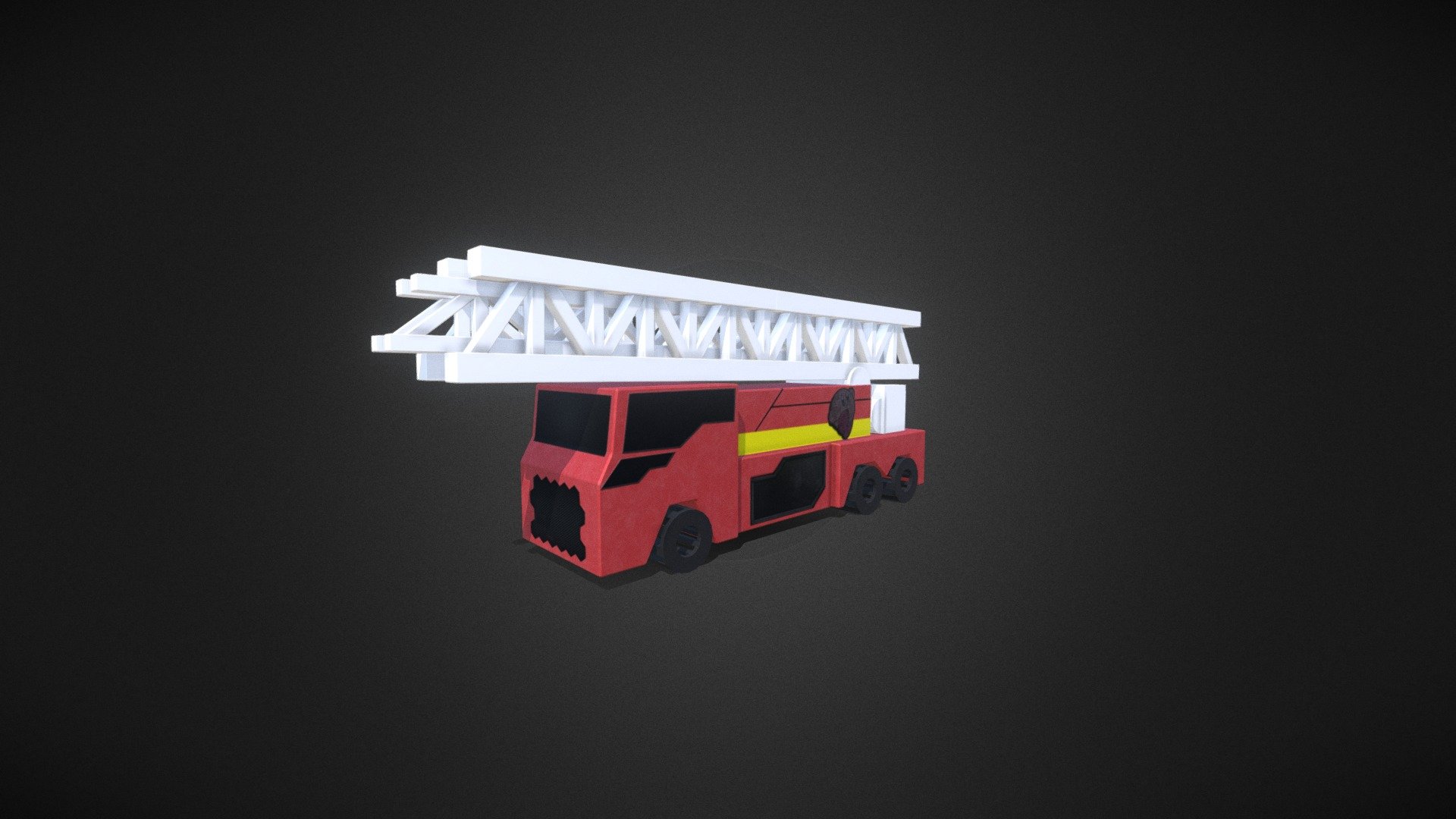 Low-Poly Stylised Fire Truck