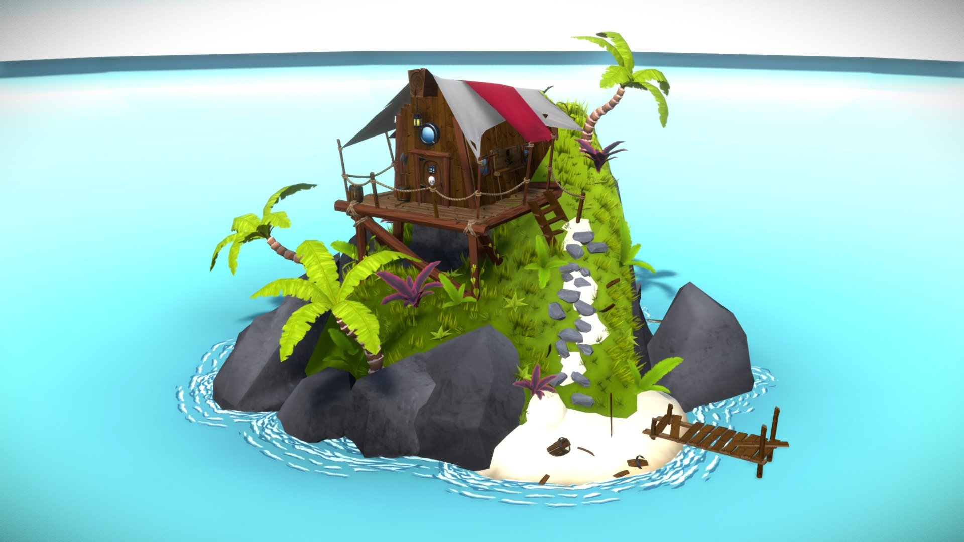 Pirate Island - Download Free 3D model by NicolasThuaud (@thuaudnicolas
