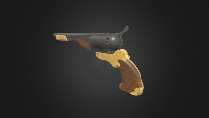 Old Antique Revolver 3D Model