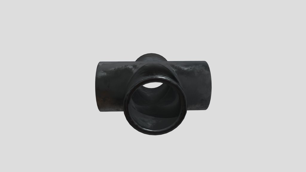 Used Plastic Blue 4 Way Pipe Connector