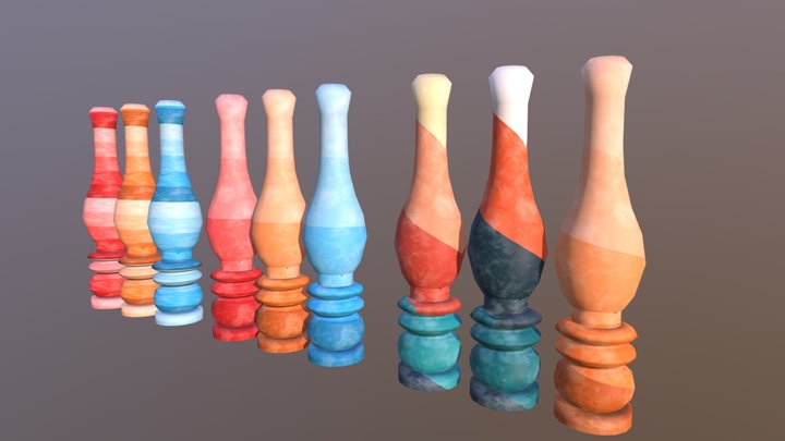 Candle Round Color Shape 3D Model