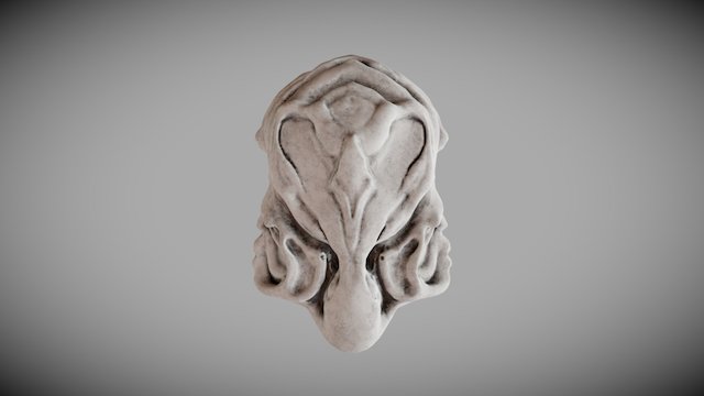 Alien Head Statue 3D Model
