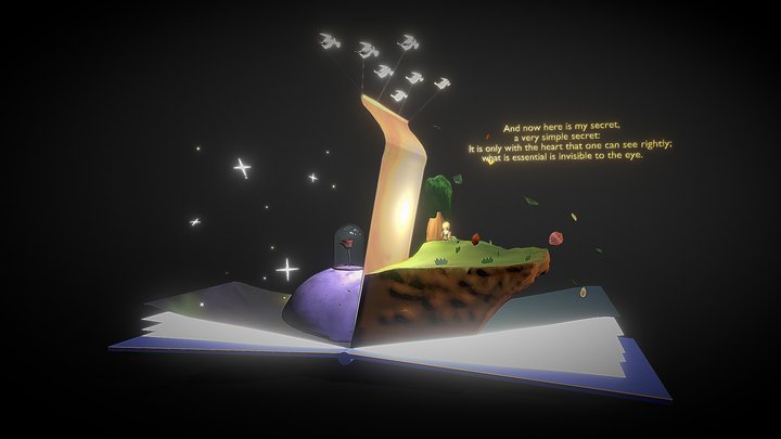 Little Prince Pop Up Story Book 3D Model