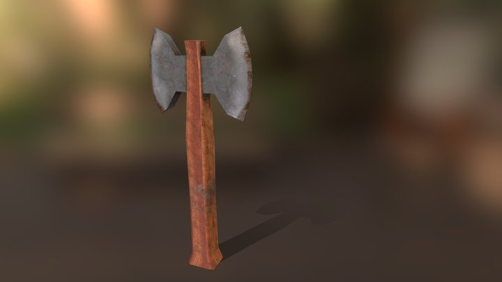 Axe Double Blade - Low Poly 3D Model