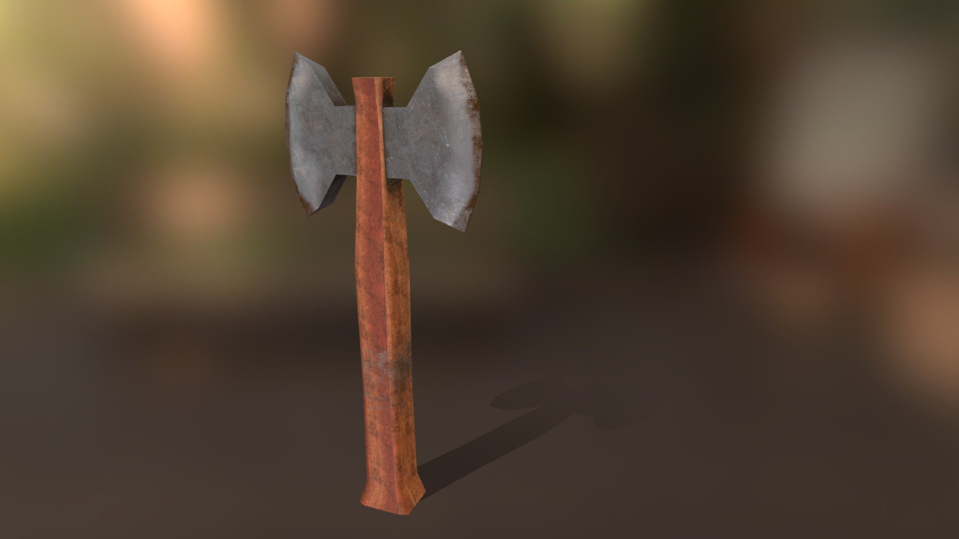 Axe Double Blade - Low Poly