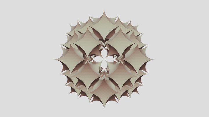 Hyperbolic Cuboctahedron Fractal | Level 1 3D Model