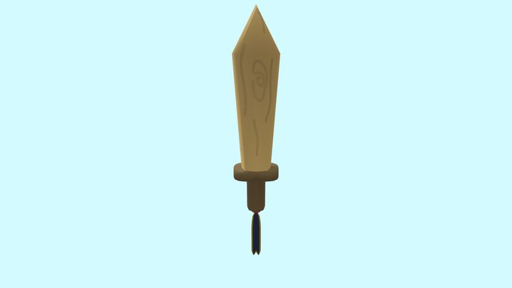 Cartoon Wood Sword 3D Model