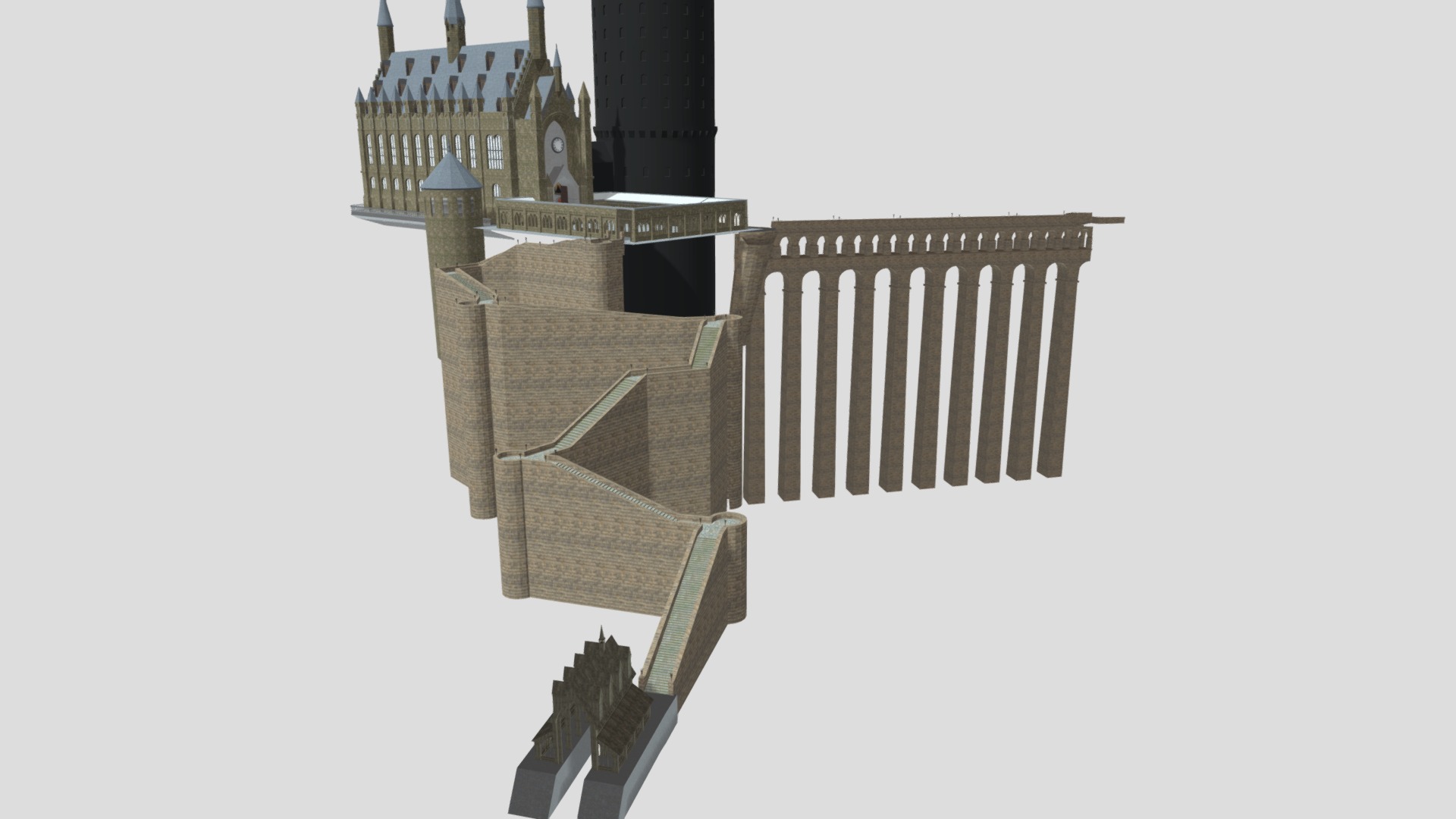 3D model HogwartsPartOne