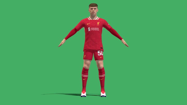 3D Rigged Ben Doak Liverpool 2025 3D Model