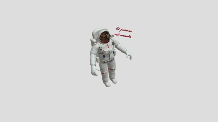 Modello 3D Casco da astronauta 08 - Alluminio bianco - Character