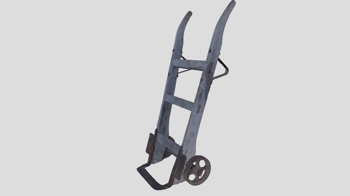 Old Two Wheel Trolley 3D Model