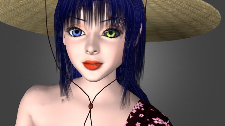 Haru Samurai girl 3D Model