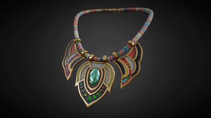Traditional colorful necklace 3D Model