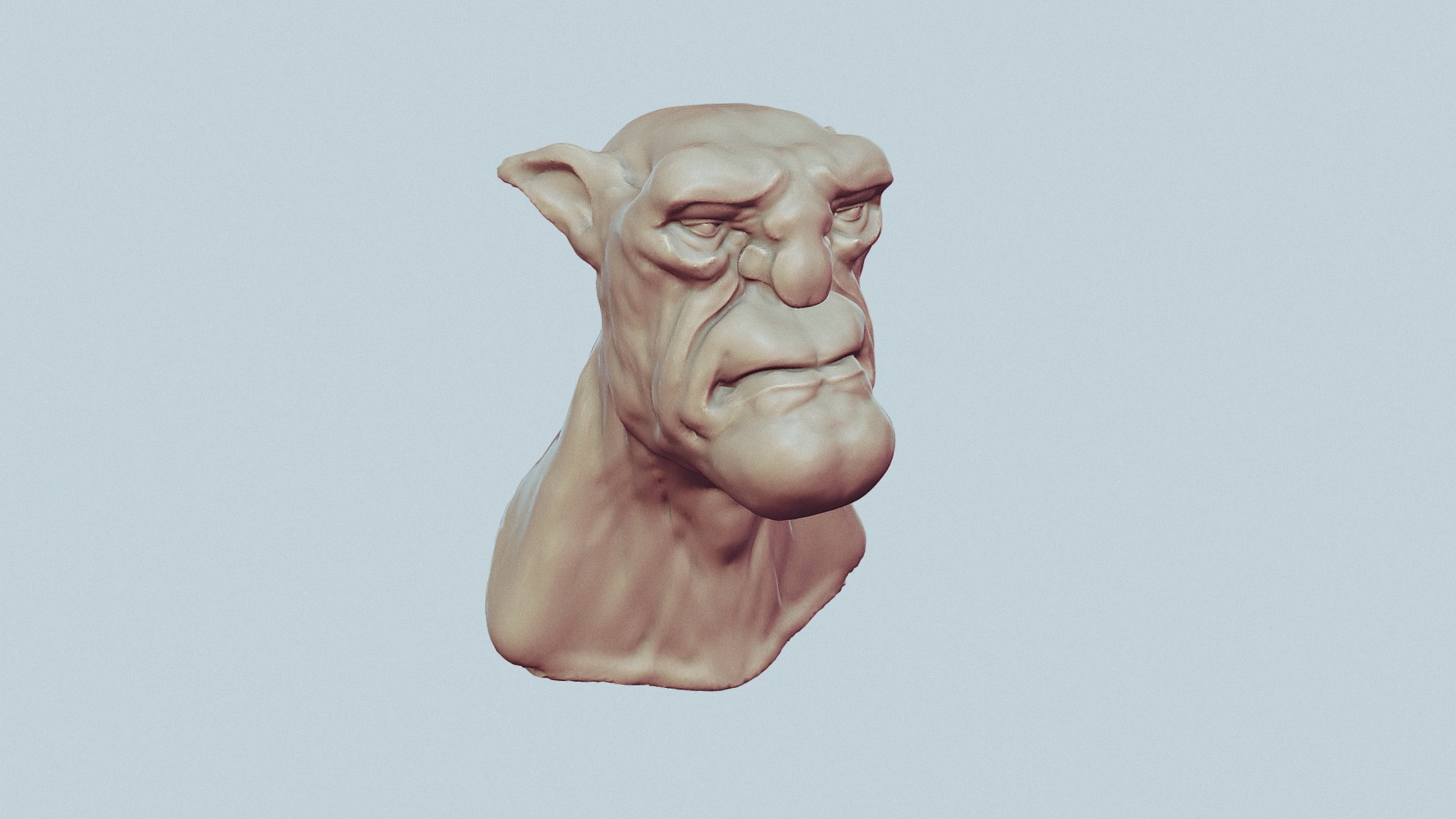 3D model Troll head - This is a 3D model of the Troll head. The 3D model is about a clay head of a man.