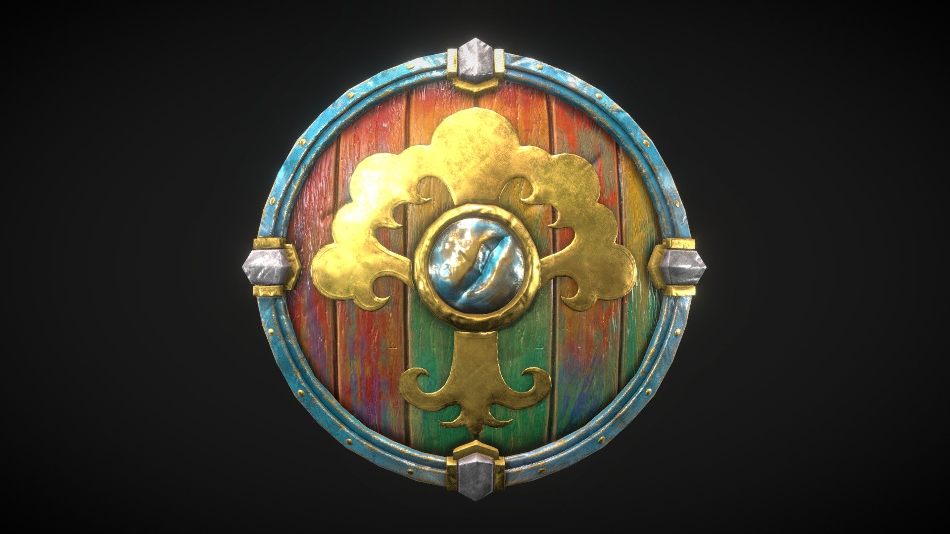Golden Tree Wood Shield - 3D model by Derlan Almeida (@derlan.ilustra ...