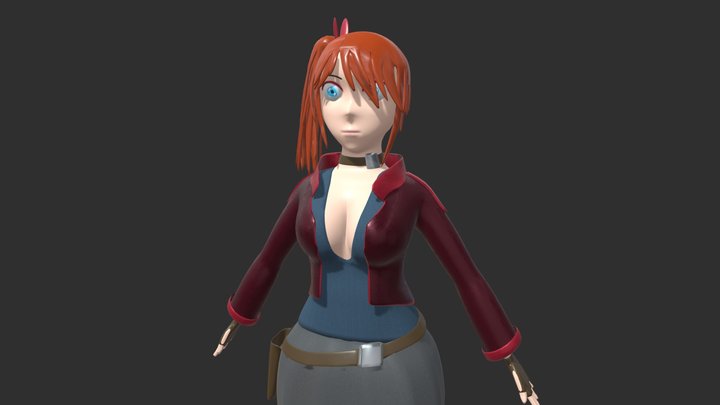 Female Rogue Adventurer Character Model 3D Model