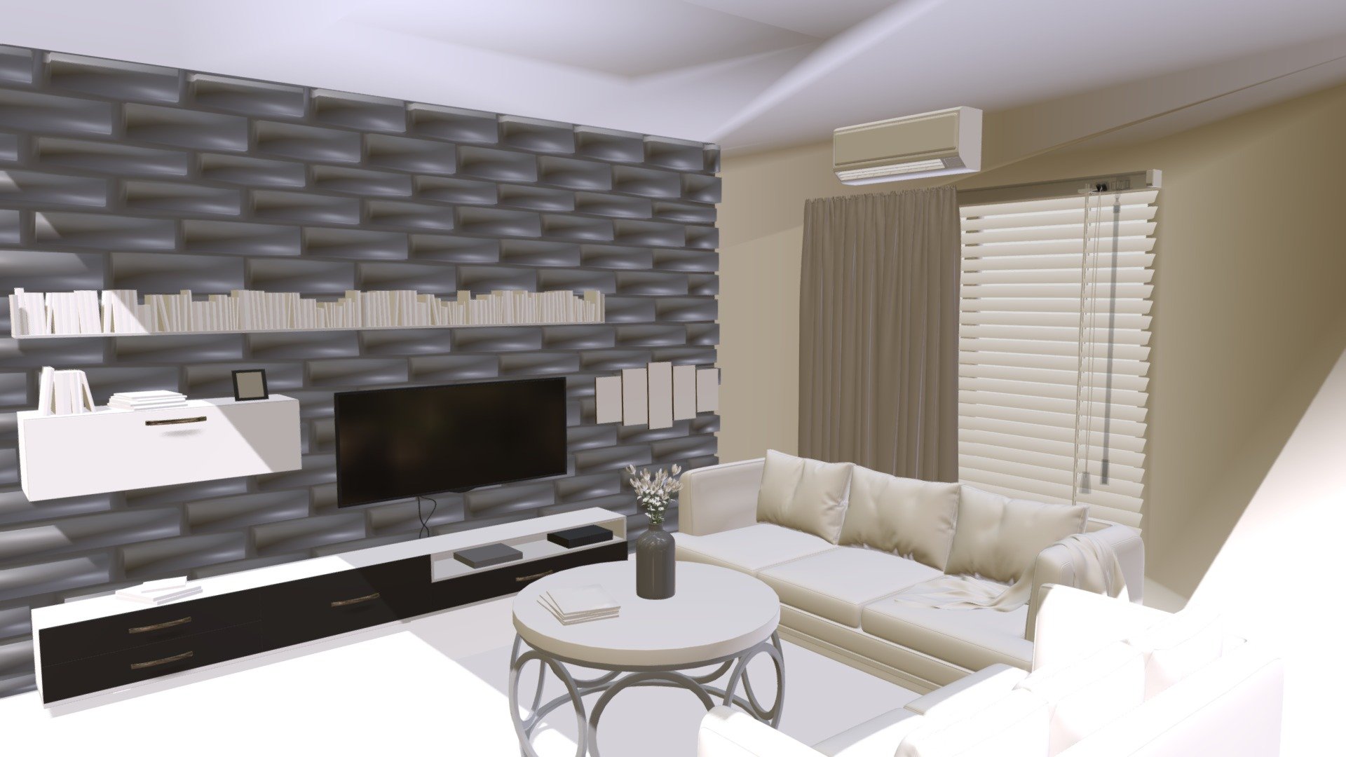 Modern Living Room Interior - 3D model by Durgadevi18Artist [84f9d23 ...