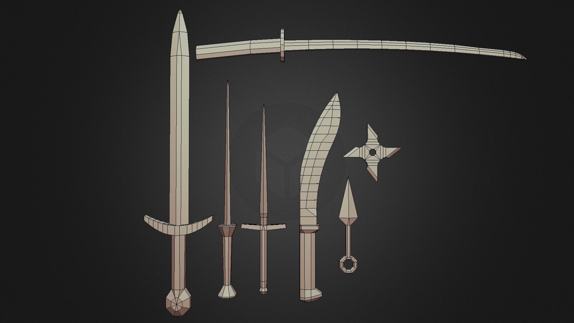 Small Weapons Pack - Download Free 3d Model By Kanpai [84fa021] - Sketchfab