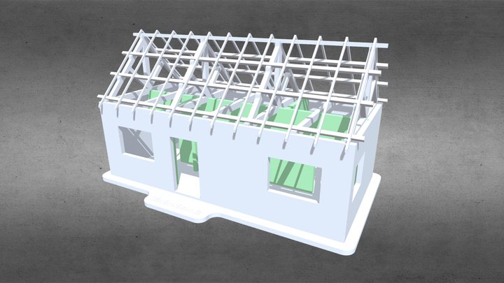 Maison et charpente 3D Model